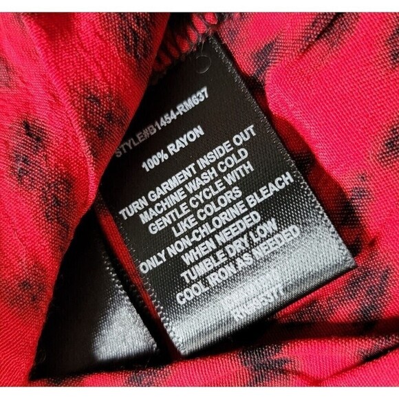 Sanctuary Red Cheetah Leopard Print Button Up Blouse Long Sleeve Size L - Picture 11 of 11